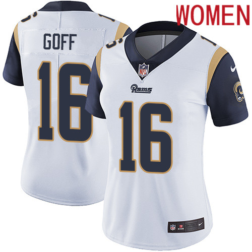 2019 Women Los Angeles Rams 16 Goff white Nike Vapor Untouchable Limited NFL Jersey